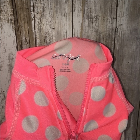 Cat & Jack Kids Pink Polka Dot One Piece Swimsuit - Picture 7 of 7